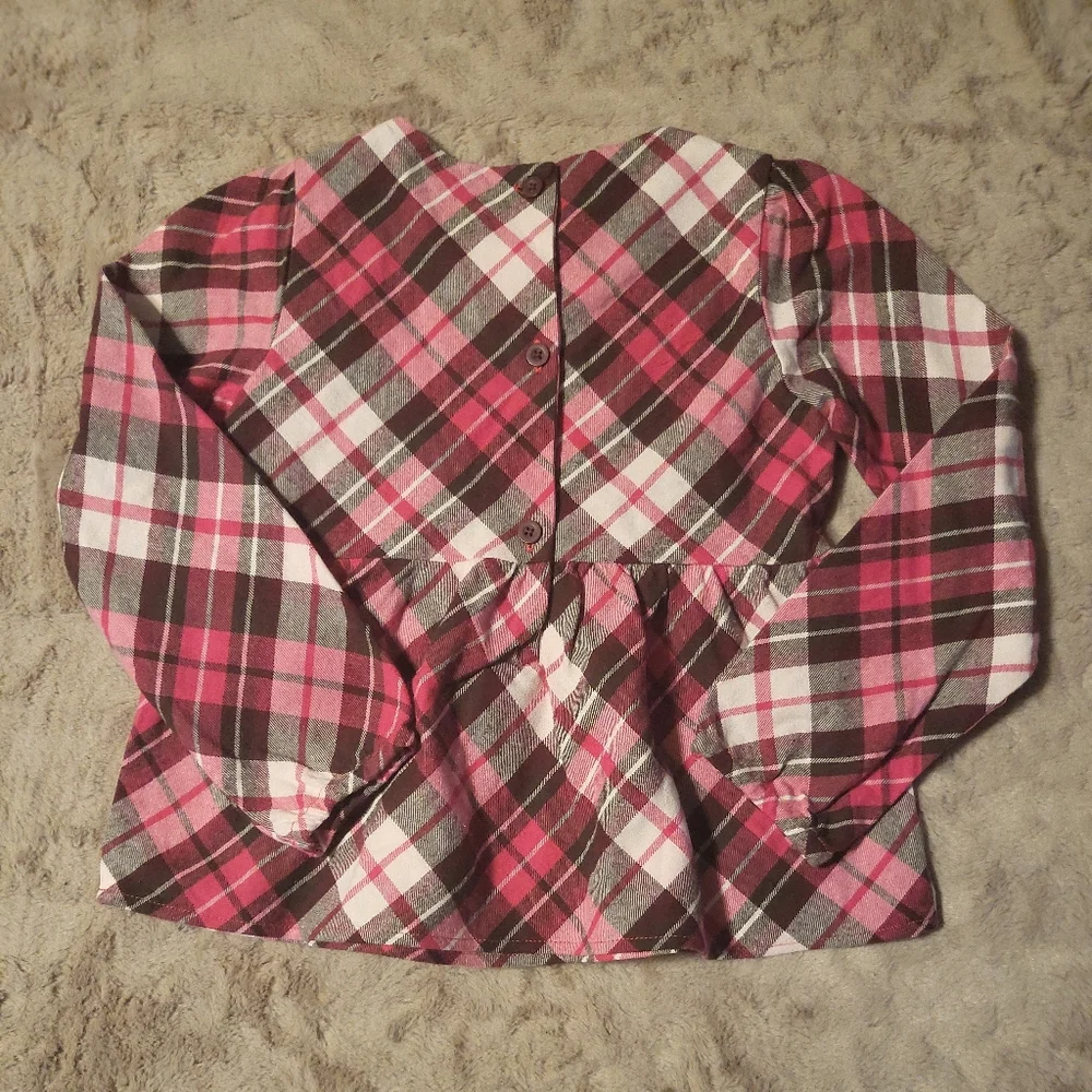 Brand New NWT 100% Cotton Pink Plaid Shirt Top Gymboree Kid's - 5T